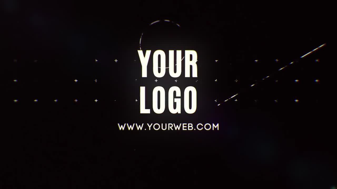 快速创意先进故障动态动画徽标展示素材库精选AE模板