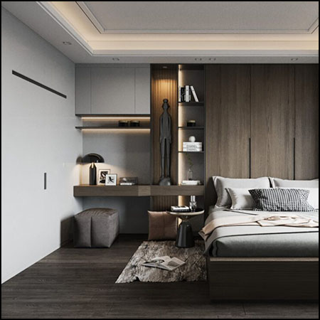现代卧室场景室内场景素材之家精选3D模型2