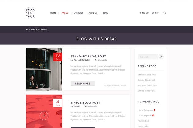 旅游代理公司旅游服务网站PSD模板素材库精选 Book Your Tour – Excursion Community PSD Template插图(12)