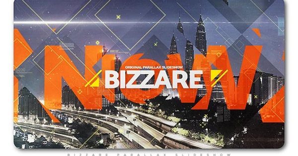 分割视差幻灯片视频素材库精选AE模板 Bizarre Parallax Slideshow