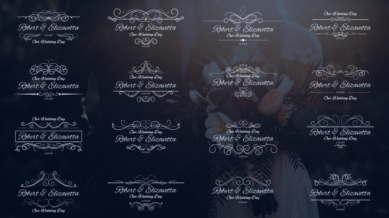 10个婚礼书法全屏标题素材库精选AE模板