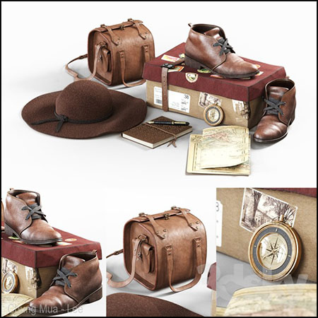 鞋帽背包探险者用品系列素材之家精选3D模型