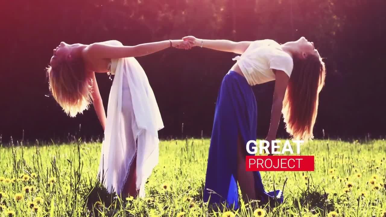 时尚彩色切片幻灯片ae过渡模板