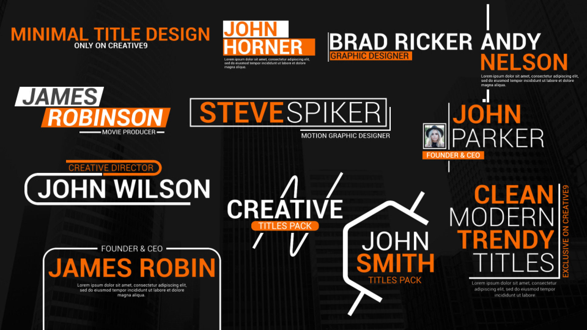 12个动态制作低三分之二标题素材库精选AE模板