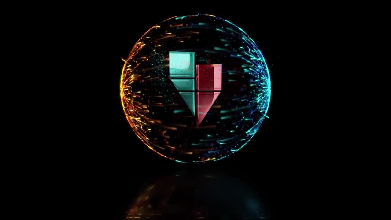 多彩光线球形动画LOGO标志