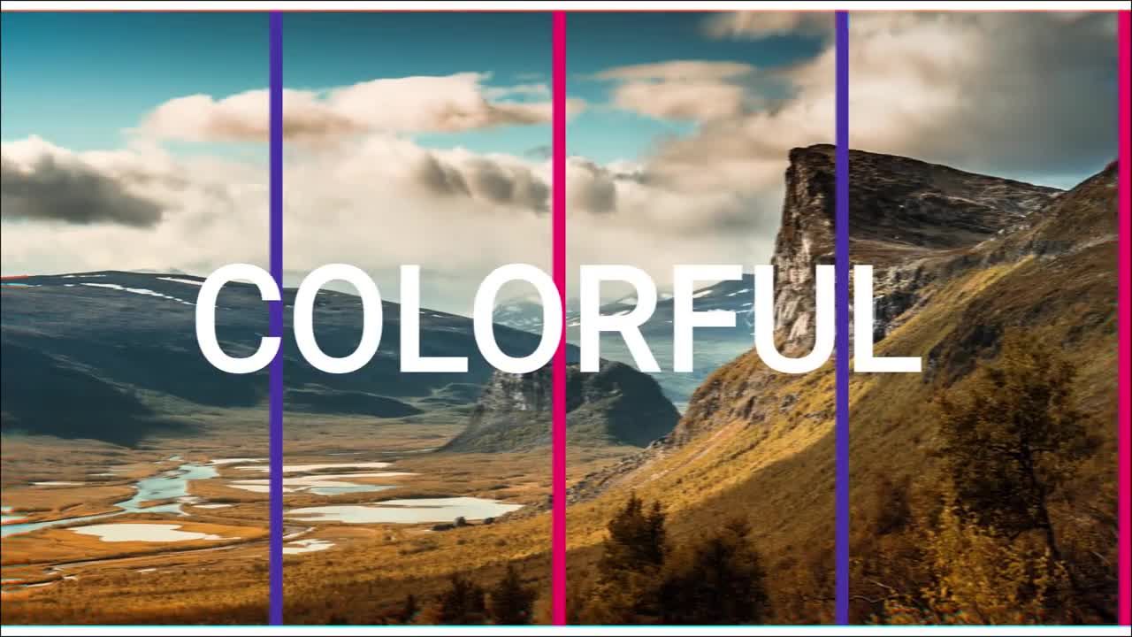 彩色快速幻灯片动画照片素材库精选AE模板