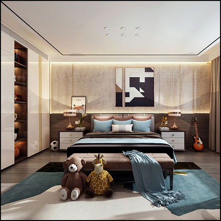 现代卧室场景素材之家精选3D模型16