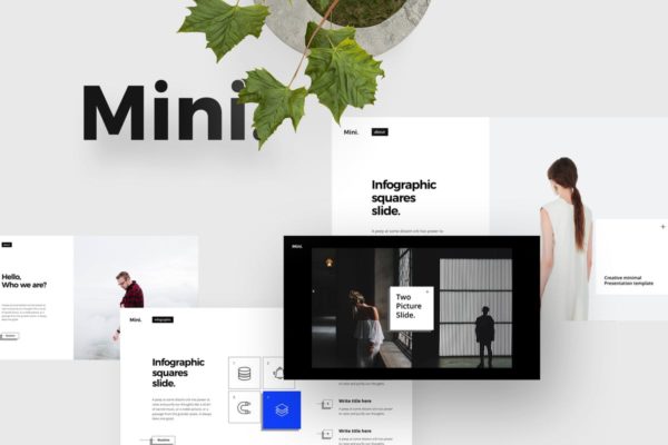 极简主义简约创意企业PPT模板素材 MINI Powerpoint Template