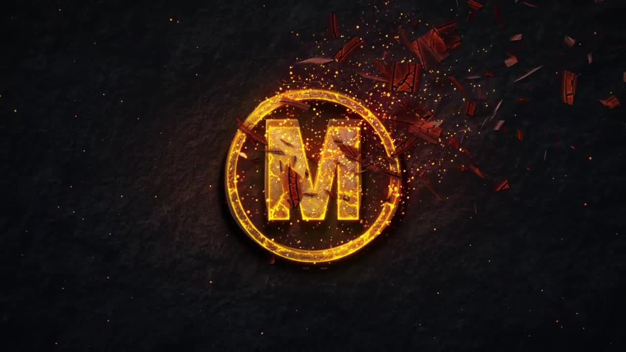 火焰冲击爆破logo动画特效素材库精选AE模板