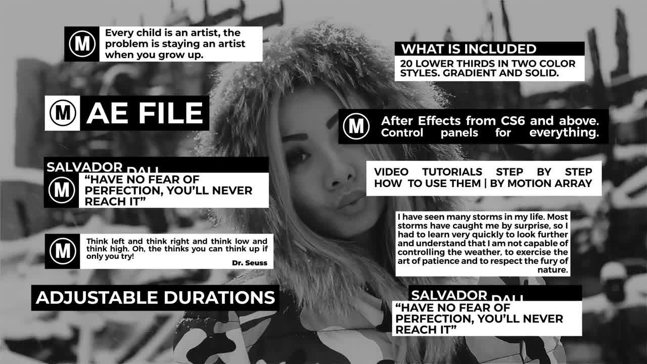 20个干净且富有创意的的下三分之一素材库精选AE模板