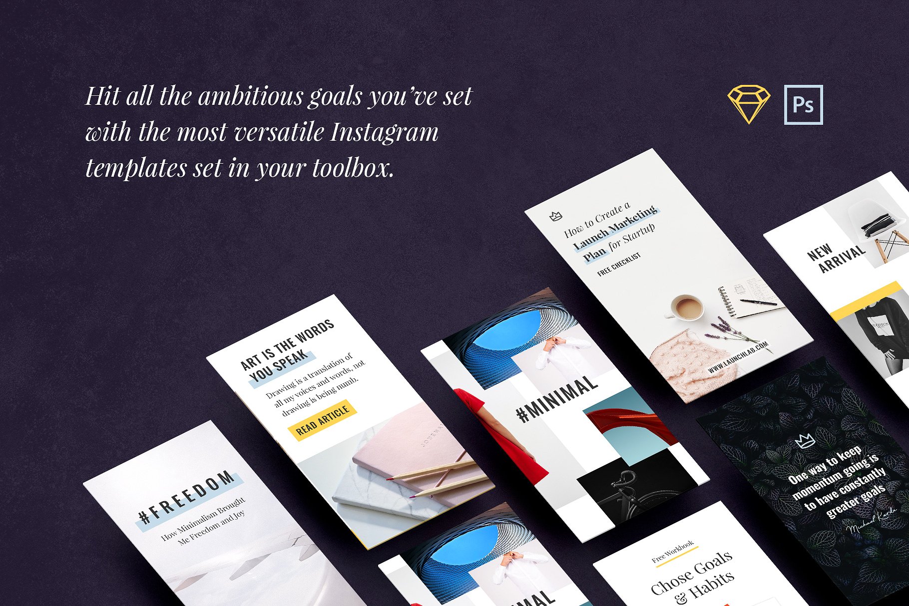 酷炫的Instagram手机APP启动页模板素材库精选插图(1)