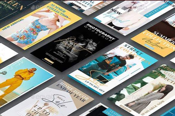 时尚Instagram社交媒体故事帖子模板素材库精选