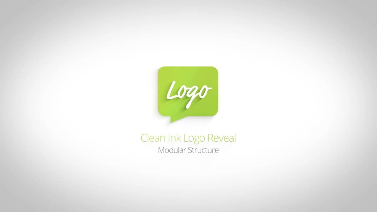 独特干净简单的墨滴徽标展示素材库精选AE模板