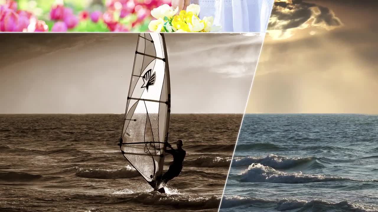 时尚简单流畅的线条滑动效果展示照片素材库精选AE模板