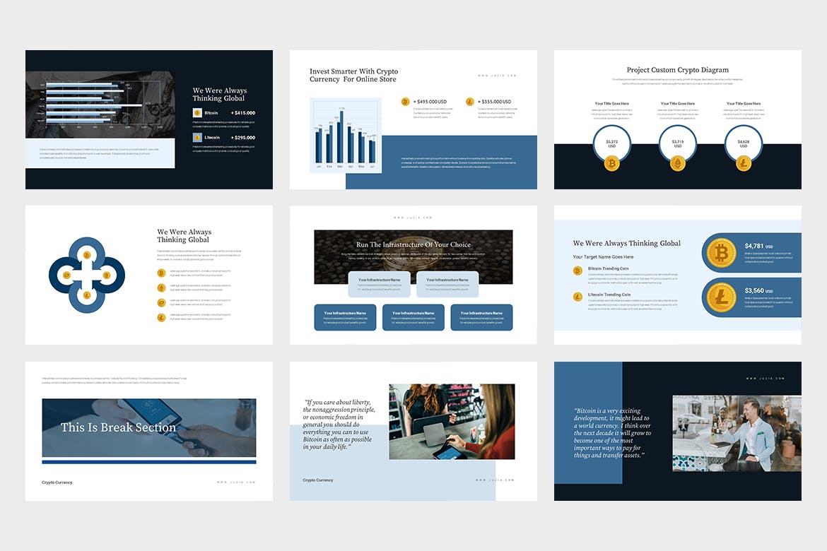 加密货币/区块链业务介绍素材库精选PPT模板 Juzia : Crypto Currency Business Powerpoint插图(3)