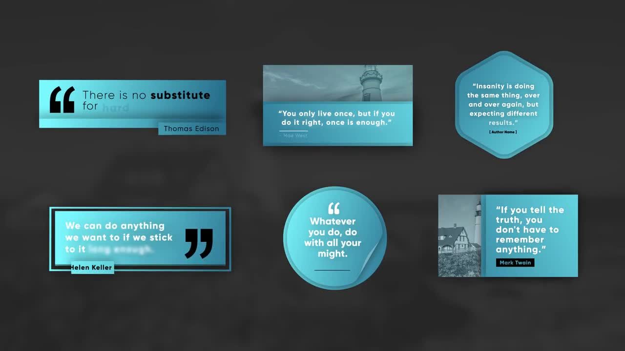 6个独特的报价标题素材库精选AE模板