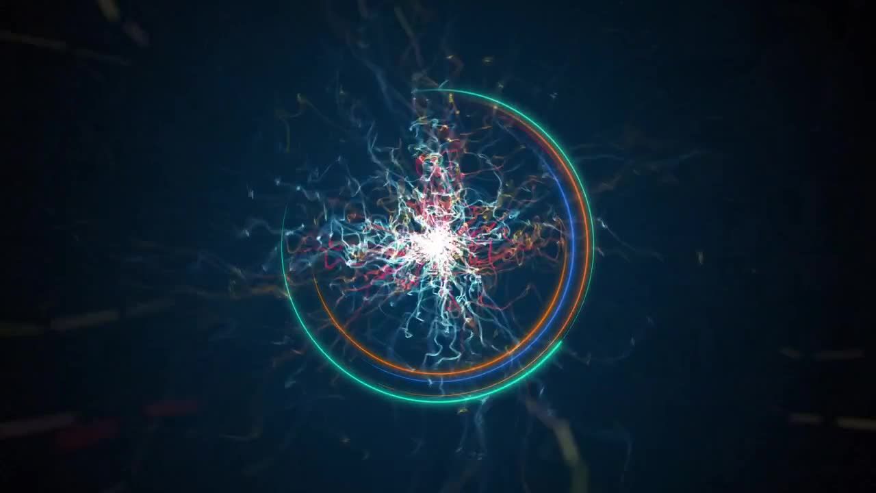 炫酷的粒子汇聚炸开logo展示素材库推荐PR模板