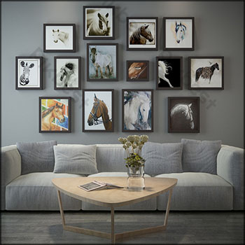 北欧简约沙发茶几画框组合素材之家精选3D模型