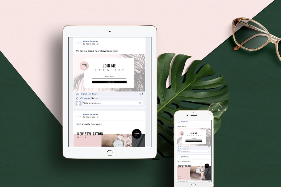 时尚主题博客&社交媒体贴图模板素材库精选 Blogger Social Media Kit • Mïa插图(6)