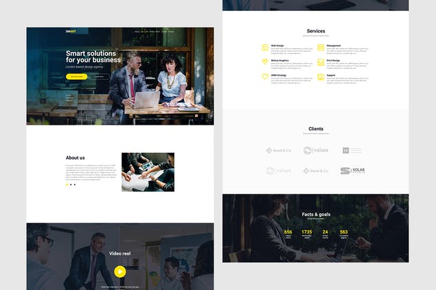 企业商务多用途响应式Muse模板素材库精选 SmArty – Multipurpose Responsive Muse Template插图(1)
