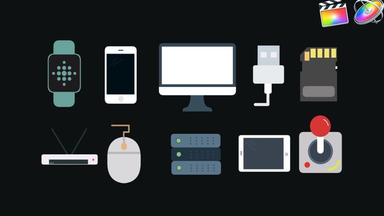 10个干净创意的科技动画图标素材库网精选fcpx模板