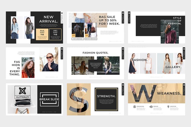 时尚行业主题PPT模板下载 Gliiterati : Fashion Powerpoint Presentation插图(5)