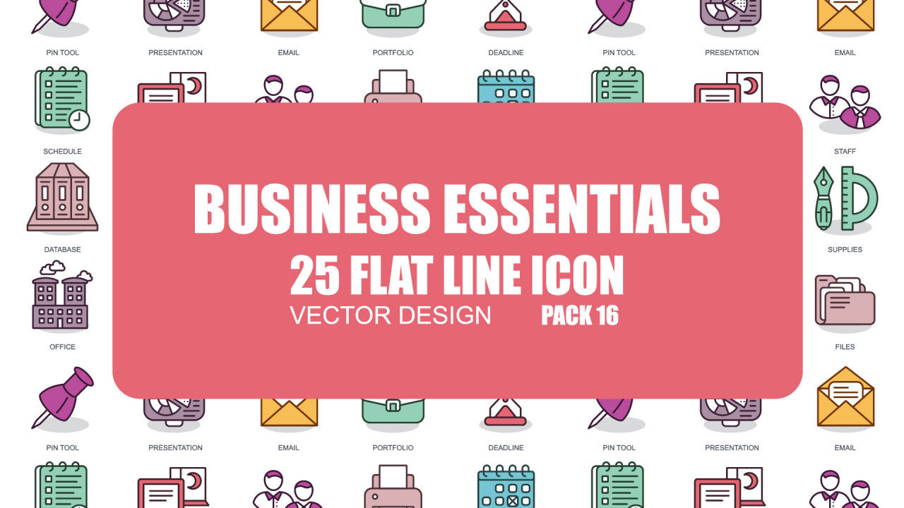 25个精美彩色图标合集素材库精选AE模板