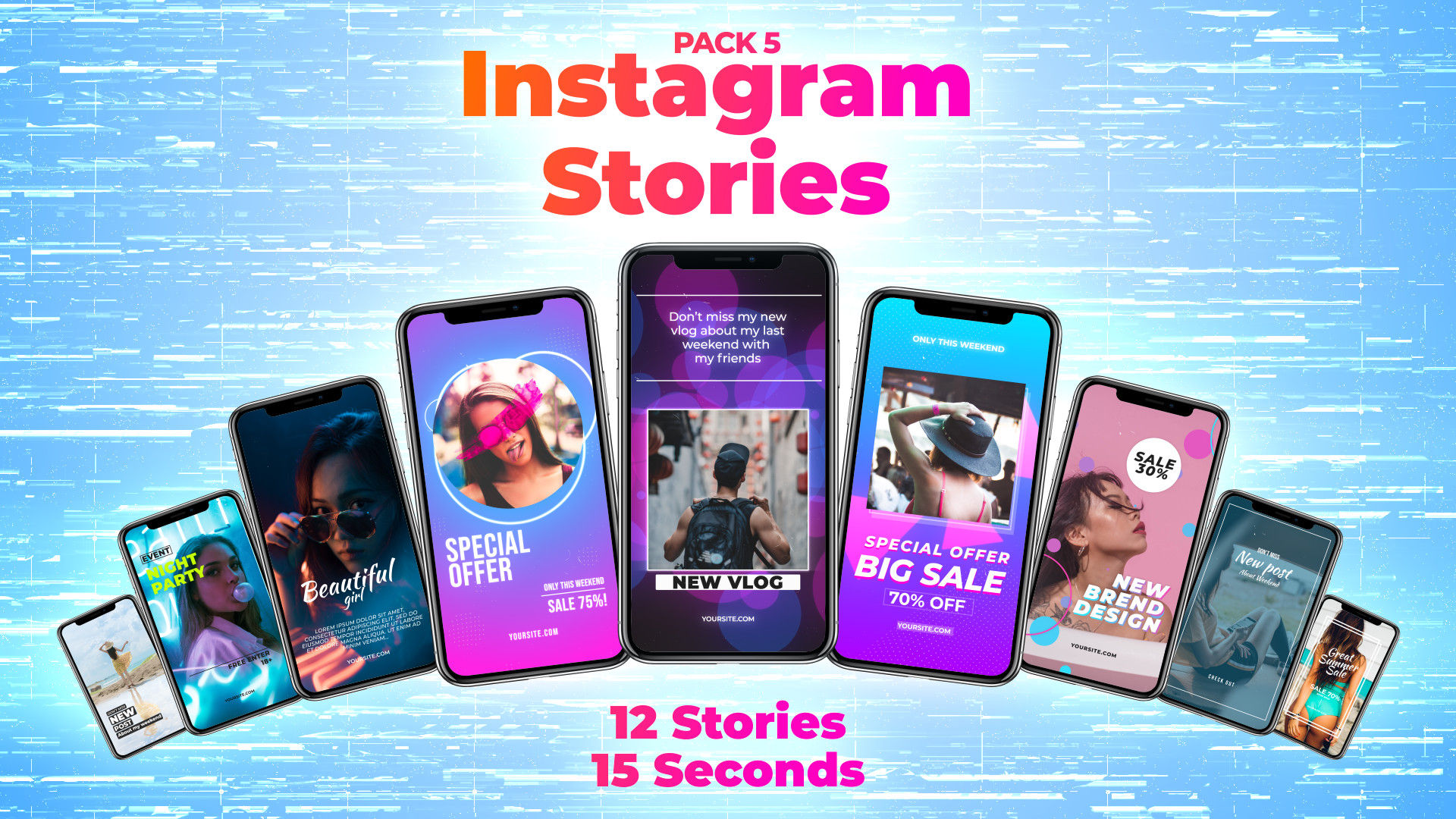 12款色彩鲜艳富有创意素材库精选AE模板