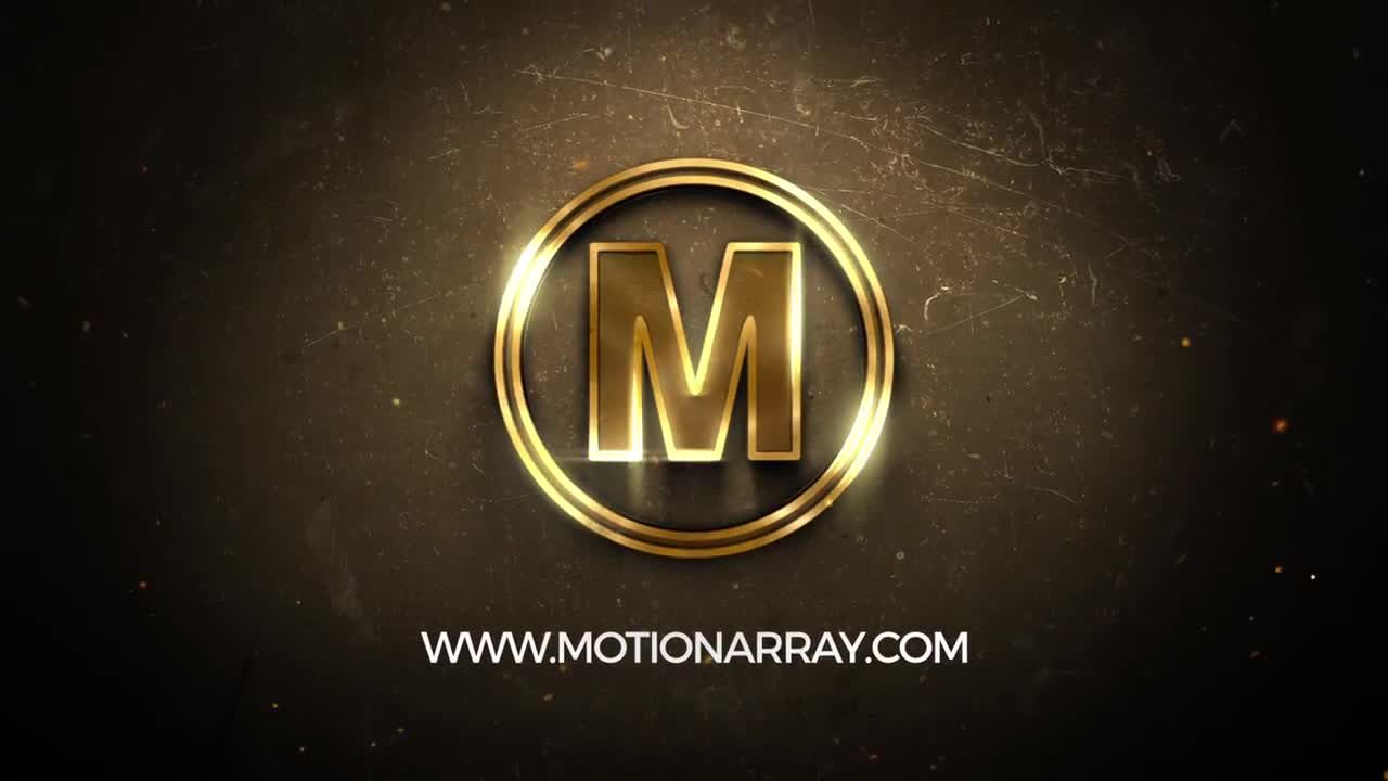 大气金色三维Logo文字动画素材库精选AE模板