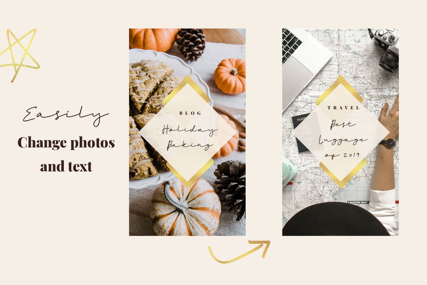 镶金元素Instagram社交设计模板素材库精选素材 Golden Rings插图(5)