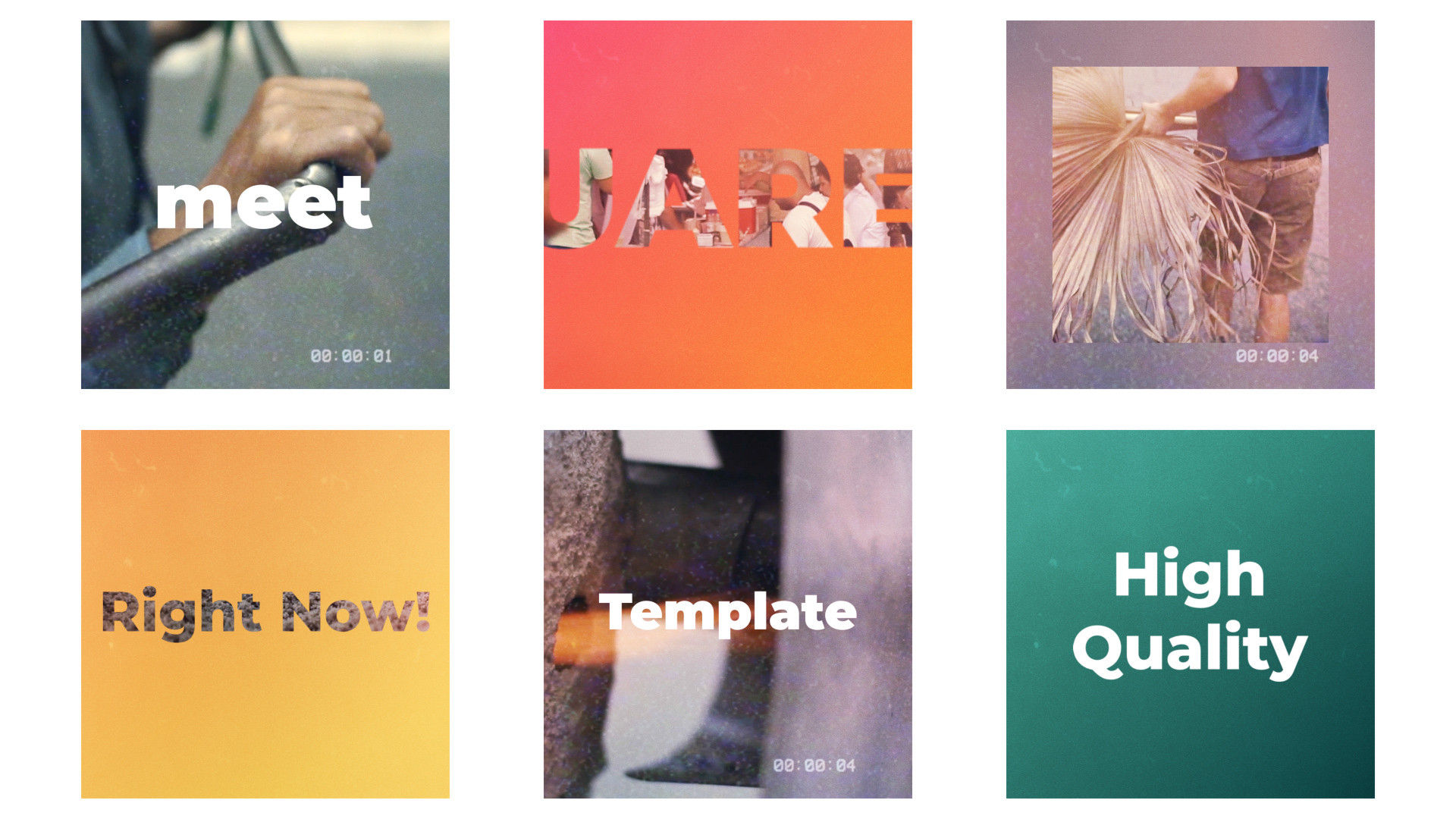 方形幻灯片VHS效果视频介绍素材库精选pr模板