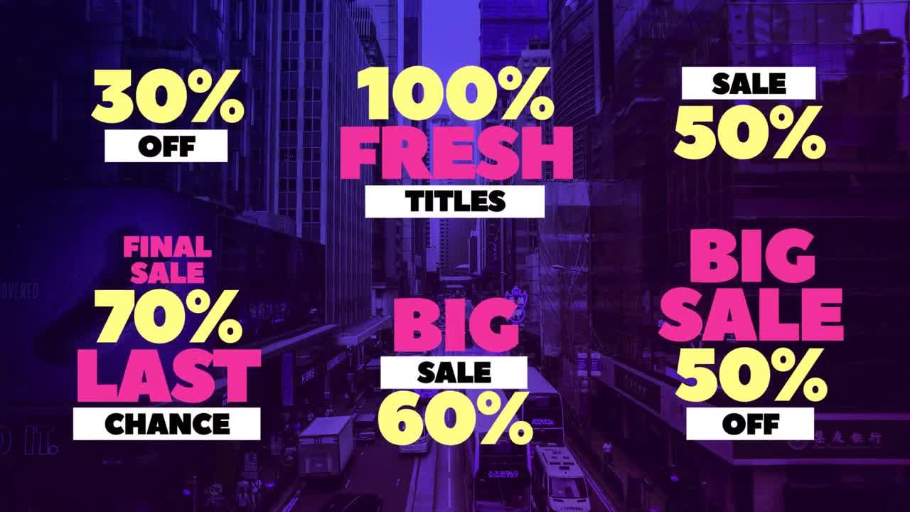 6个大尺寸销售标题素材库精选AE模板