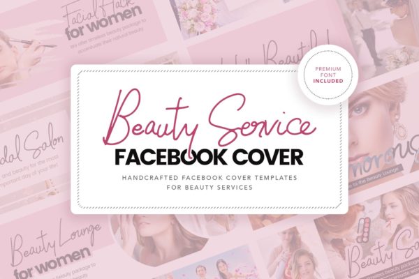 沙龙美容服务推广Facebook主页封面设计模板素材库精选 Salon &amp; Beauty Service Facebook Cover Template