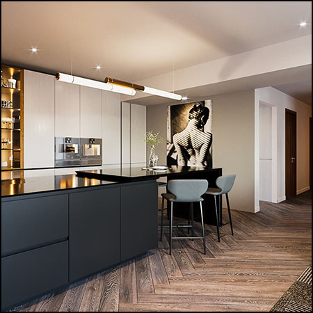 现代欧式客厅场景素材之家精选3D模型By LenKeng