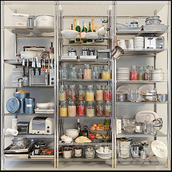 厨房餐具碗具架子素材之家精选3D模型