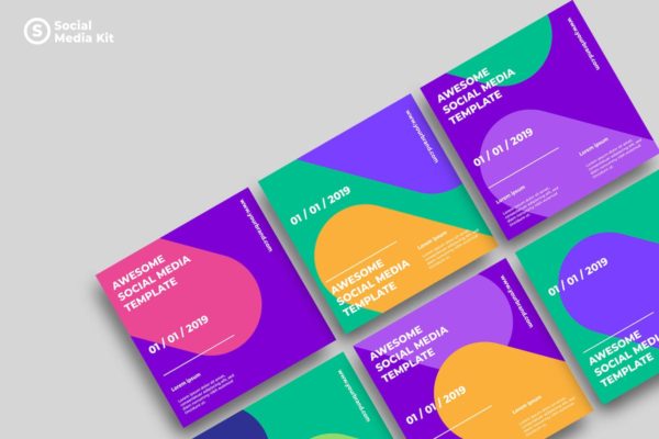 社交媒体正方形广告&amp;贴图创意设计模板v21 SRTP – Social Media Kit.21
