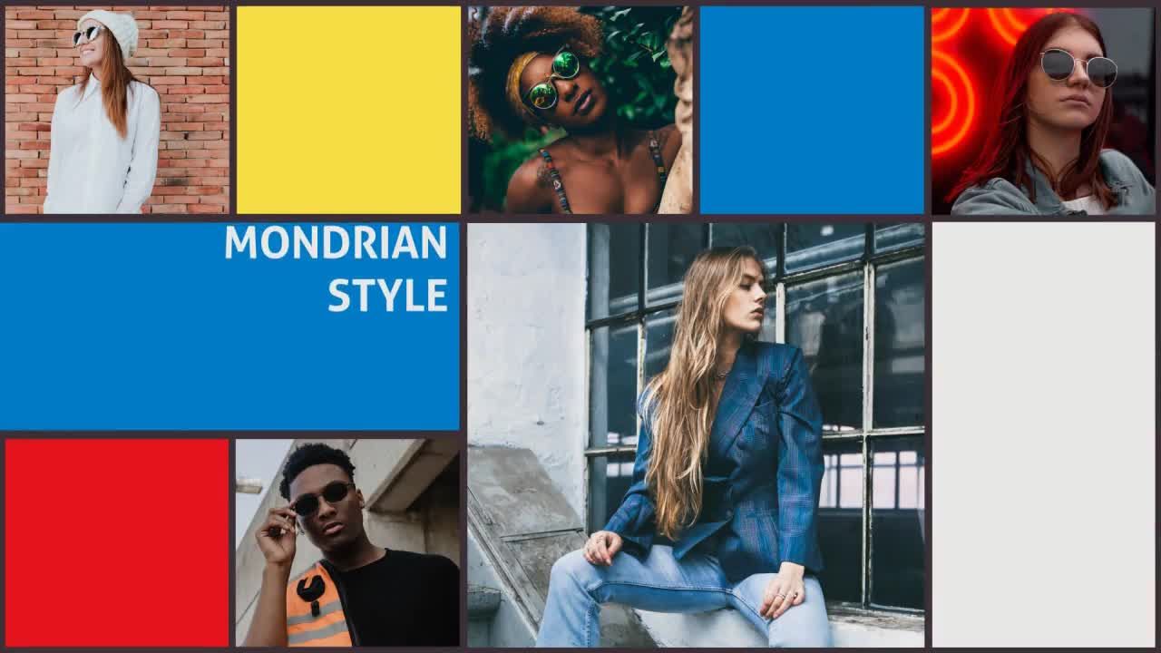 蒙德里安幻灯片素材库精选AE模板