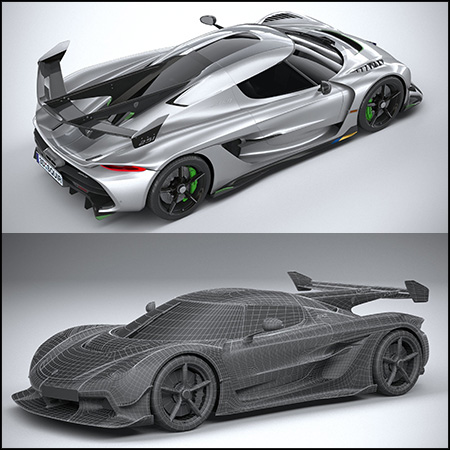 科尼赛格Koenigsegg Jesko 2020 LowPoly 素材之家精选3D模型