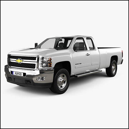 雪佛兰 Silverado HD 加长驾驶室皮卡汽车2011 3D 模型