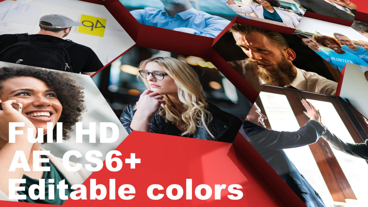 动态动画的六边形开场素材库精选AE模板