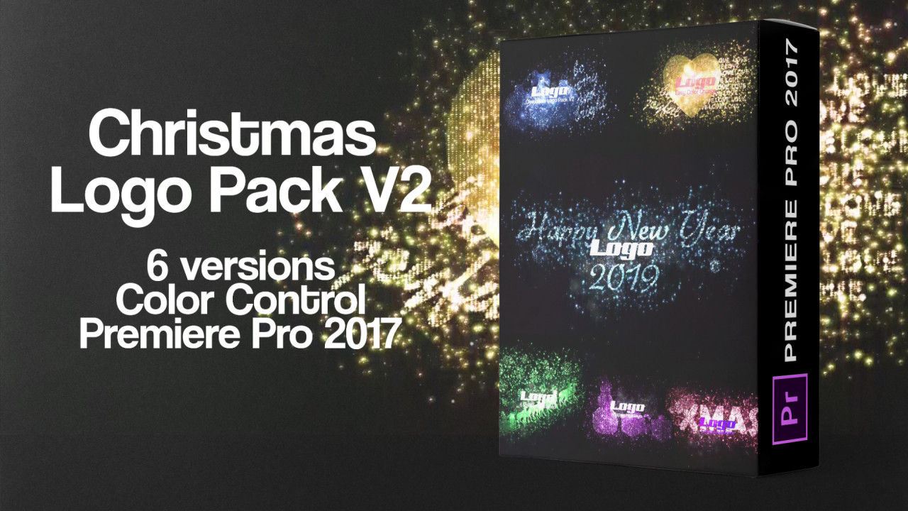 色彩鲜艳的圣诞logo动画素材库推荐PR模板