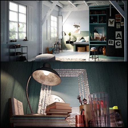 斯堪的纳维亚风格室内场景素材之家精选3D模型