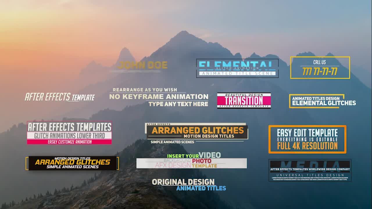 19个独特设计和优雅动画的全屏标题动画素材库精选AE模板