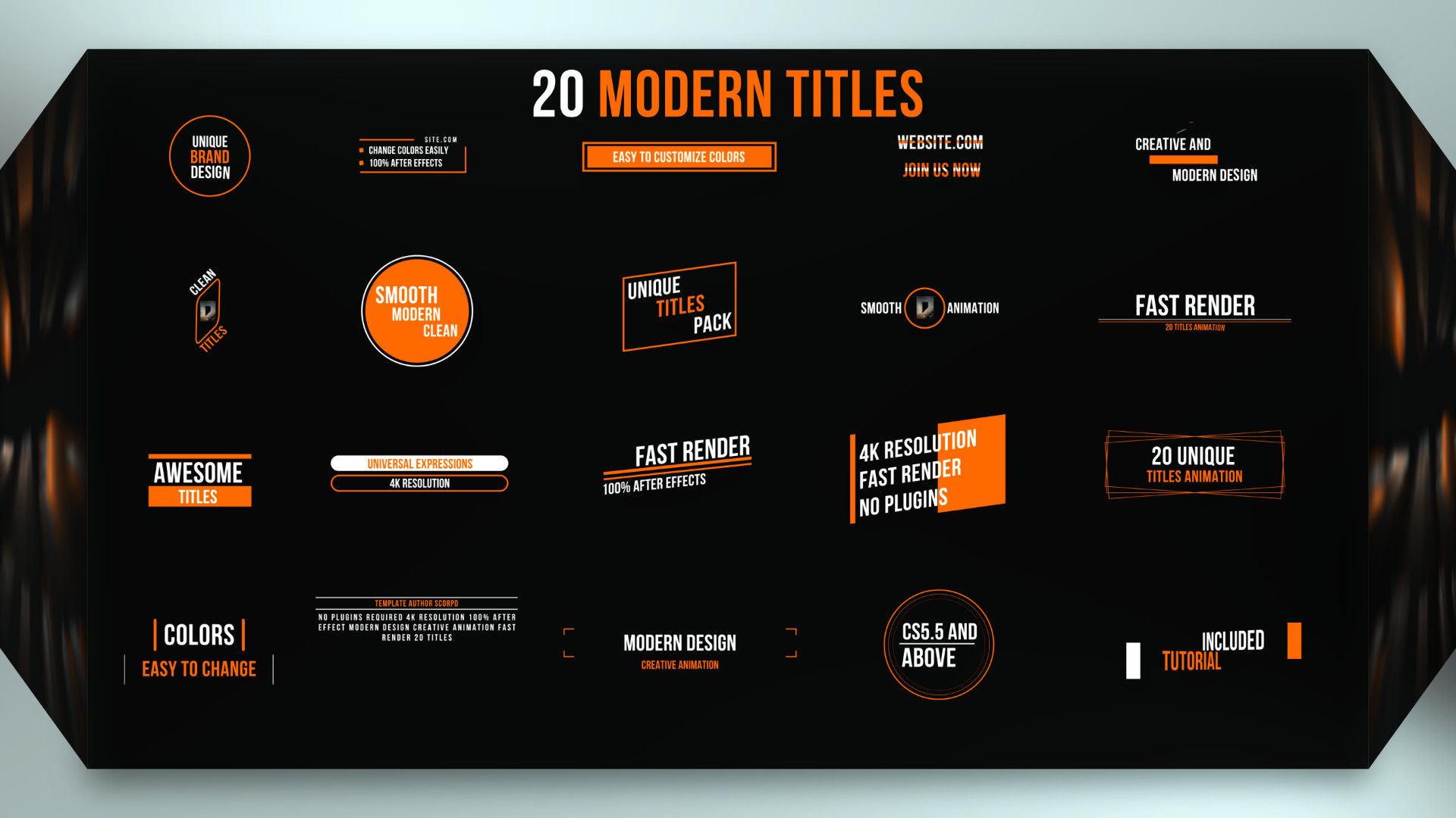 富有创造性的全屏标题动画展示素材库精选AE模板