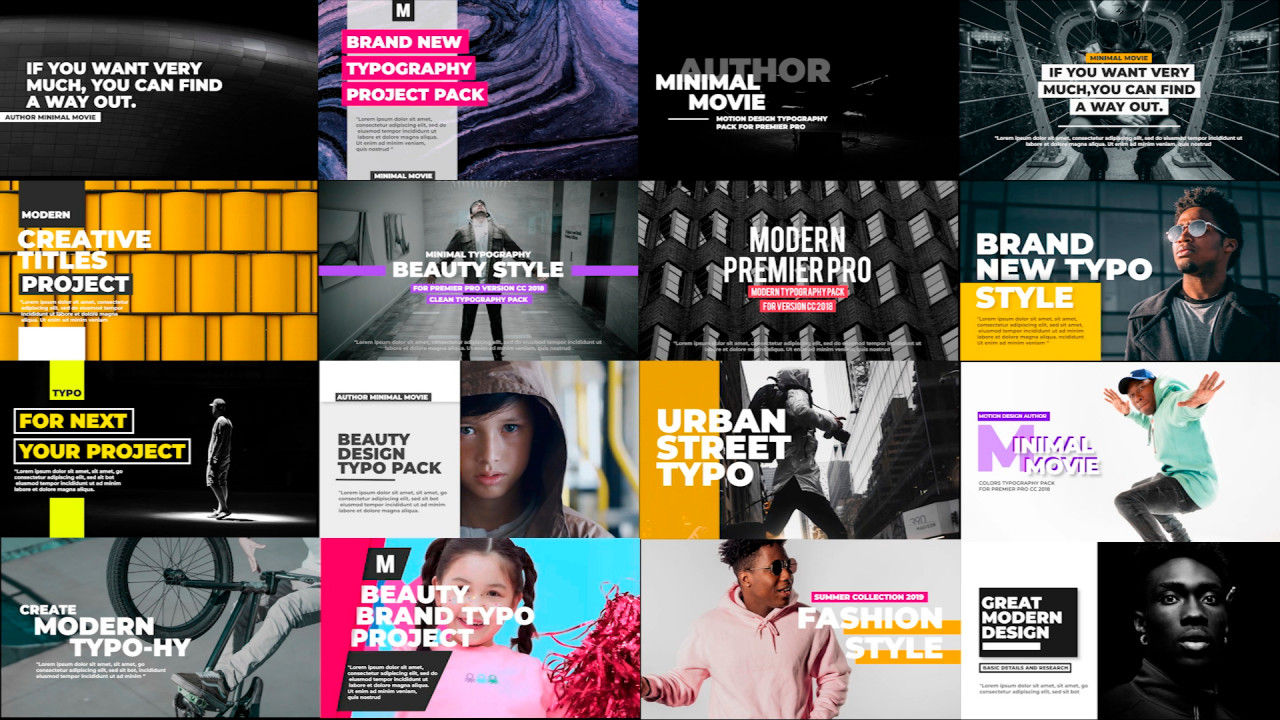 干净的现代标题动画素材库推荐PR模板