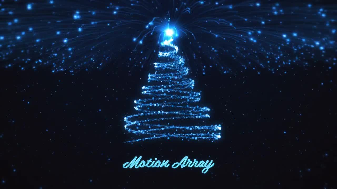 明亮精美的动画粒子烟花圣诞树商业活动素材库推荐PR模板