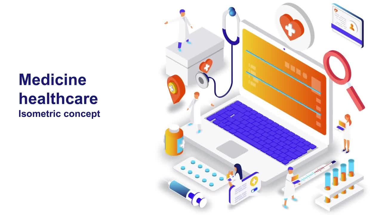 医药保健-等距概念素材库精选AE模板