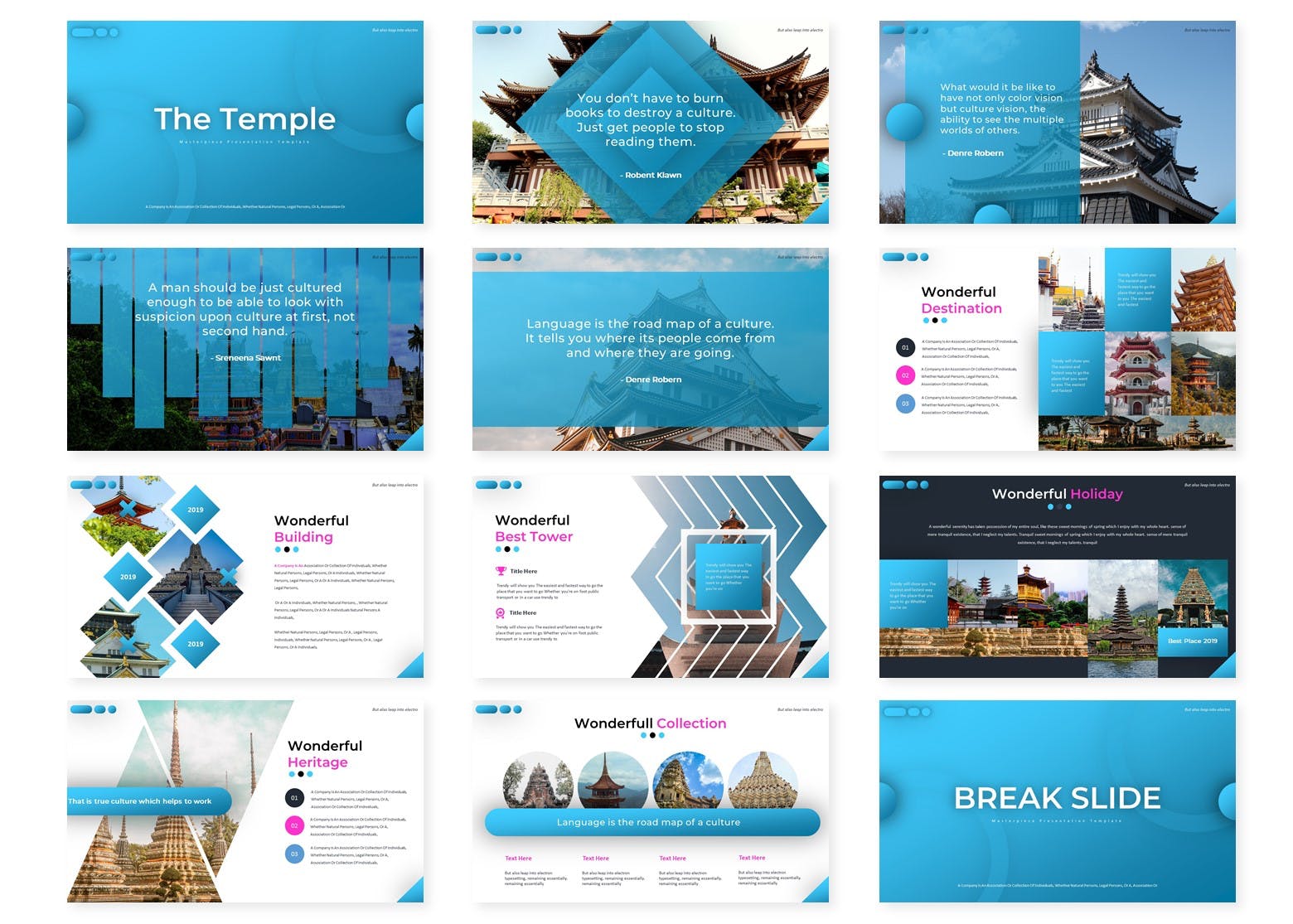 宗教研究/寺庙介绍主题PPT幻灯片模板 The Temple – Powerpoint Template插图(1)