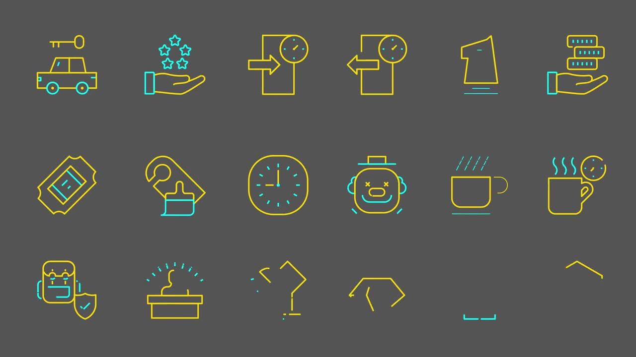 炫酷清新富有创意的动画图标素材库精选AE模板