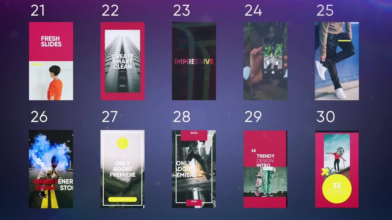 竖屏ins故事动画场景素材库推荐PR模板